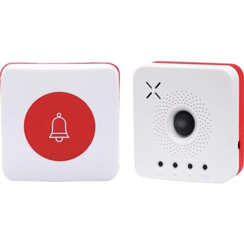 Caregiver Pager Wireless Doorbell Call Button Nurse Call Alert Patient Help System for Elderly Patient with USB