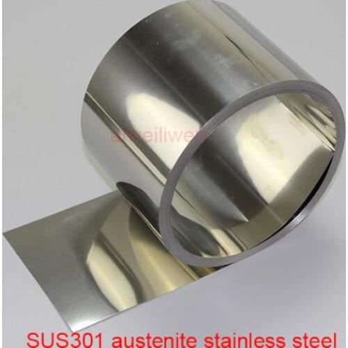 301 Stainless Steel - Spring Sheet SUS301 austenite stainless steel 0.05mm 0.06mm 0.07mm 0.08mm 0.09mm 0.1mm 0.15mm 0.2mm 0.25mm