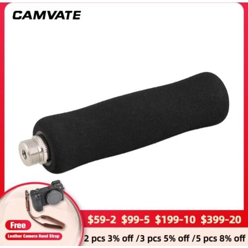 CAMVATE Ultra Light Sponge Covered Handle Grip With 5/8"-27 Male Thread Connector For Camera Cage / Microphone Mount Accessory