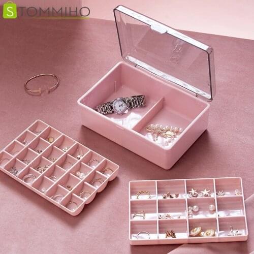 STOMMIHO Jewelry Storage Box Multi-layer Portable Makeup Holder Necklace Earrings Rings Jewelry Box Cosmetics Beauty Organizer