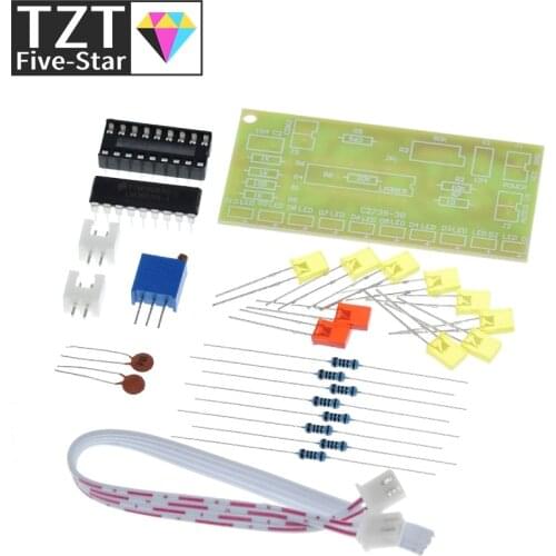 TZT Funny 10 Audio Level Indicator LM3915 DIY Kit Electronic Audio Indicator Suite