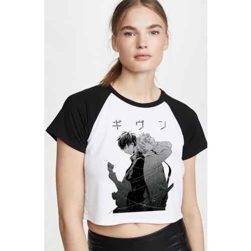 Crop Top Y2k Women T-shirt Anime Given Print Graphic Tees Tops Summer Short Sleeve Hip Hop Harajuku Streetwear Manga Drop Ship