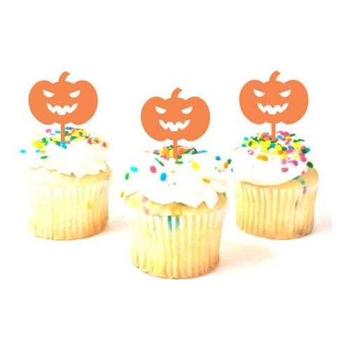 Halloween Pumpkin Party Picks Cupcake Toppers baby shower wedding birthday toothpicks decor
