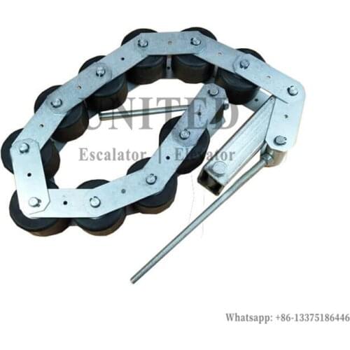 UNITED Handrail Tension Chain GAA332Z1 Pitch 82mm Black Rubber Roller OD76mm W54mm Bearing 6201