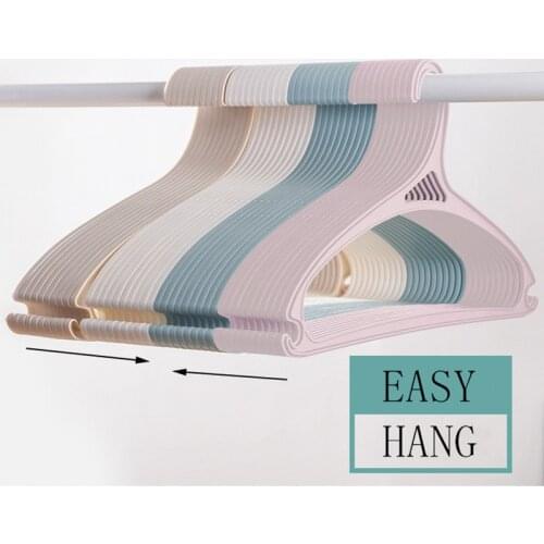 2/5/10/20pcs Clothes Hanger Racks Portable Plastic Display Hanger Windproof Wardrobe Coats Shirt Suit Hanger Clothing Organizer