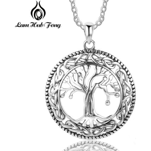 Vintage Silver Color Necklaces Tree of Life Round Choker Pendant Necklace Womens Neck Chain Fashion 2021 Jewelry Gift for Women