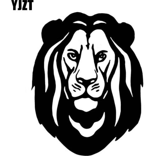YJZT 13.8CM*17CM Solemn Lion Decor Car Sticker Vinyl Decal Car Door Accessories Black/Silver C4-1155
