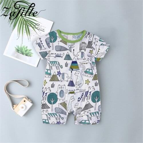 ZAFILLE Mens Baby Clothes Summer Sleepwear For Newborns Pajamas Bamboo Cotton Animals Costume Cartoon Babys Rompers