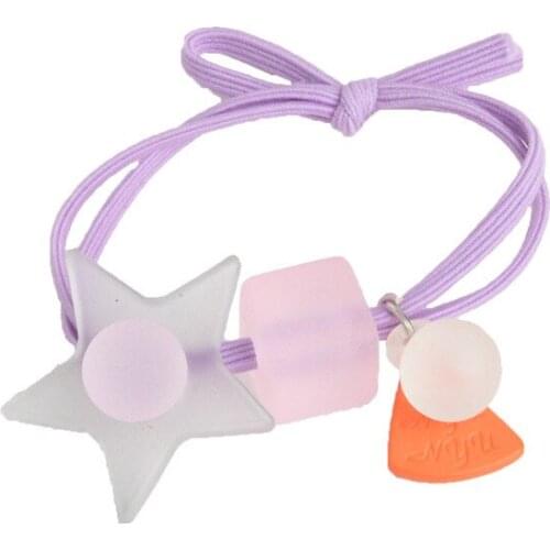 Fashion Hot Selling Fresh Sweet 5 Star Decor Hair Band Korean Style Hair Rope Hair Rings Lovely Hair Accessories Girls Gifts