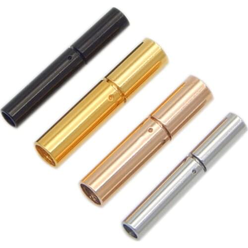 10Pcs/Lot 1.2-8mm Round Leather Cords Fit 1.2-8mm Cords Ropes Bracelets 316L Stainless Steel Connectors DIY Jewelry Accessories