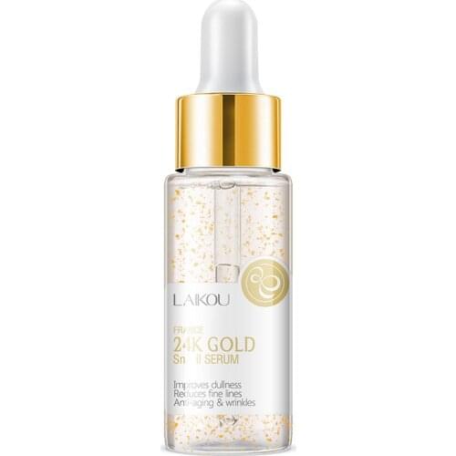 30ML 24K GOLD Snail Facial Serum Extract Serum Anti-aging Wrinkle Hyaluronic Acid Essence Shrinks Pores Repairs Dry Loose Skin