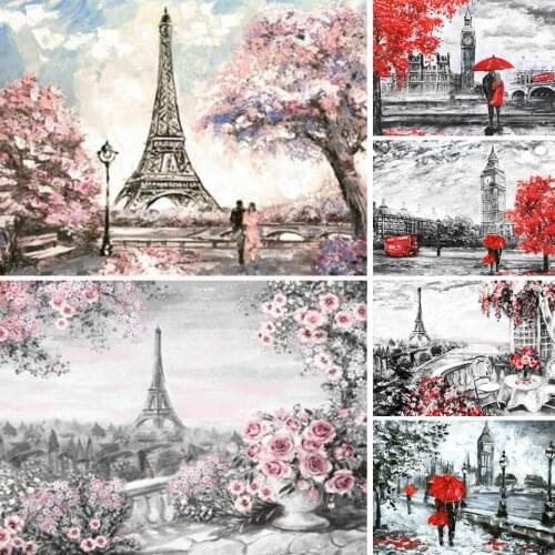 5D Diamond Painting Landscape Paris Tower Cross Stitch Kit Full Drill Square Embroidery Mosaic Art Picture of Rhinestones Decor