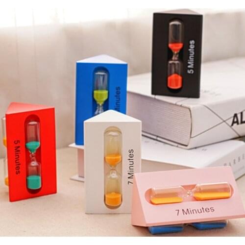 Promotional 1 set 3/5/7 Minutes Wood Frame Hourglass Sandglass Sand Clock Timer Random Color for Home Table Tea Decoration