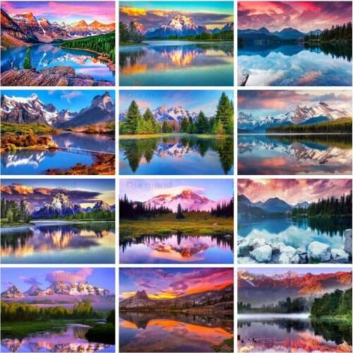 Diamond Painting Mountain Cross Stitch Diamond Embroidery Landscape Picture Rhinestones Art Kits Handmade Crafts Home Decor