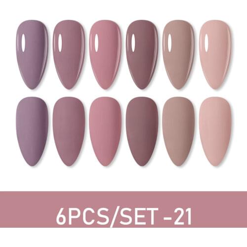 ArteClavo 15ml 6pcs/set Nude Color Series Gel Varnish Soak Off UV Gel Nail Polish Gel Polish Gellak Set Hybrid Nail Art Manicure