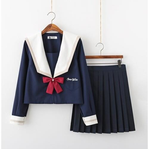 Snow White Japanese Orthodox Jk Uniform Sailor Suit Soft Girl Middle Suit Class Service College Style Suit Women Spring and Summ