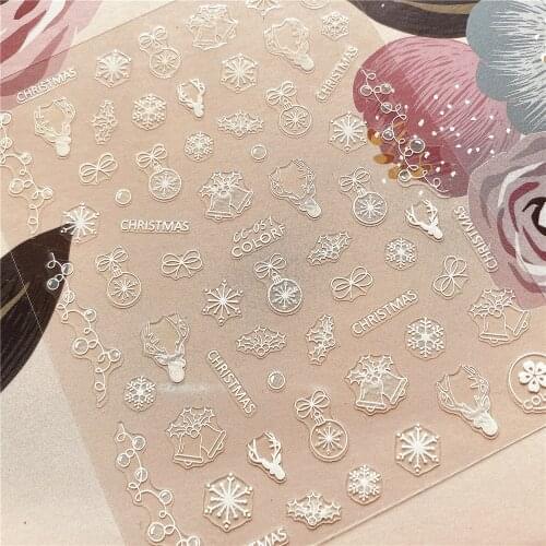 CC-049-050 Santa Claus Christmas gift 3D Back glue Nail decal Nail sticker Nail decoration Nail art Nail tool Nail ornament