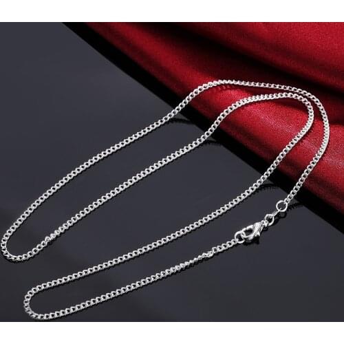 Hot new 925 Sterling Silver Necklace 16/18/20/22/24/26/28/30 Inches 2MM String chain for Women Men high quality Jewelrys Gifts
