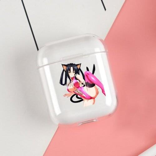 Kuroka Nekomata High School DxD Cases For Apple AirPods 1 2 Case Clear Wireless Bluetooth Earphone Case Protective Shell