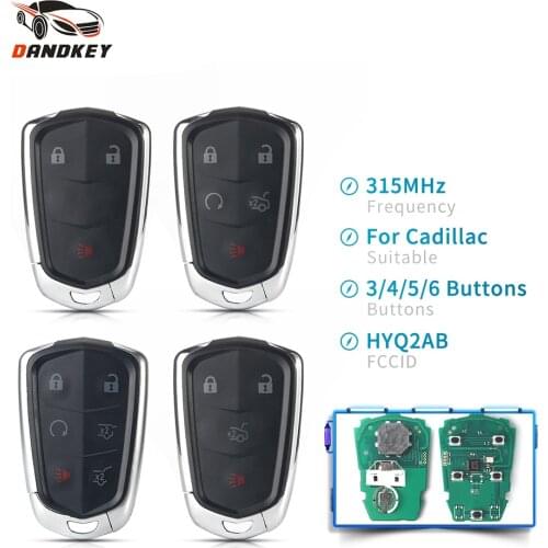 Dandkey Remote Smart Car Key For Cadillac Escalade ESV 2015 2016 2017 2018 2019 HYQ2AB 315MHZ ID46 Chip Fob 3/4/5/6 Buttons