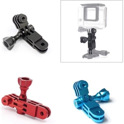 For Gopro 9 Accessories Aluminium Mount 3 Way Arm CNC 3-way Pivot Extension + Screw for Go Pro 8 7 6 Xiaomi Yi 4K Action Camera