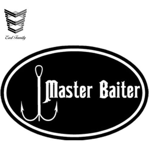 EARLFAMILY 11cm x 7cm Car Styling Waterproof MASTER BAITER Fishing Boat Stickers Walleye Trout Catfish Musky Decal Car Sticker