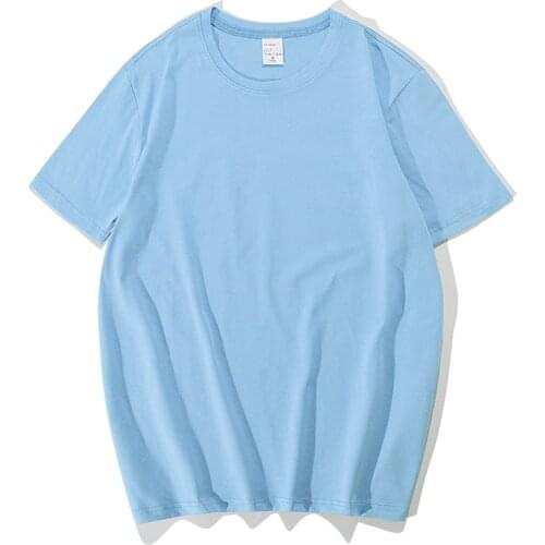 Cotton male short sleeve t-shirts solid color fashion tshirt 2021 round neck loose mens T-shirt high quality casual top