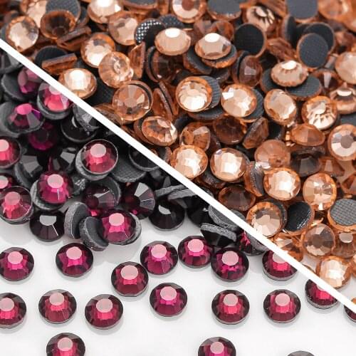 Crystal Rhinestone Glitter Strass Flatback Glass Crystal Hotfix Stones Iron on Rhinestones Light Peach Rhinestones Flat Back 4mm