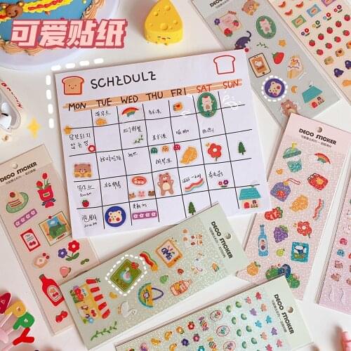 Ins cute bear stickers hand account stickers DIY sealing stickers mobile phone shell decoration stickers student diary stickers