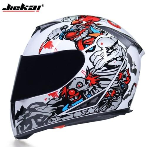 Jiekai DOT Approved Full Face Motorcycle Helmet Washable Lining with Dual Lens Fast Release Racing Helmet Casco Casque Moto