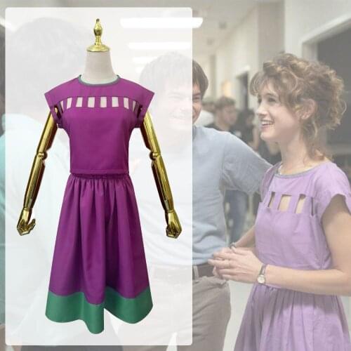 Stranger Things Cosplay Costume Nancy Wheeler Natalia Dyer Pleated Dress Adult Woman Clothing Halloween Costumes