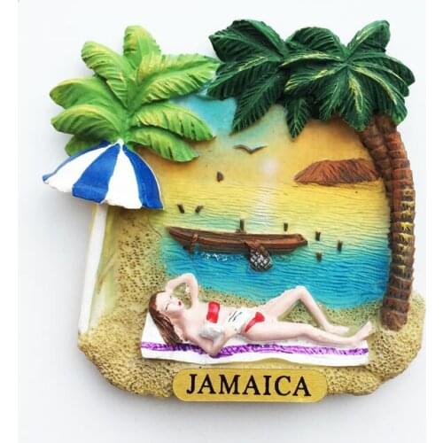Creative magnetic refrigerator magnet Jamaican seaside beach leisure scenery tourism souvenir decoration crafts