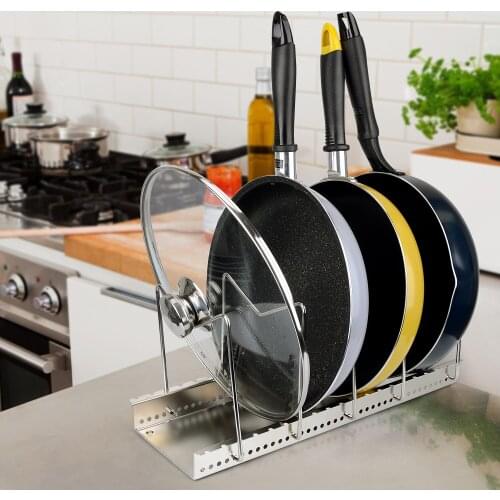 Multifunctional pot and lid racks, vertical cutting board racks for kitchen organization, stainless steel kitchen storage racks