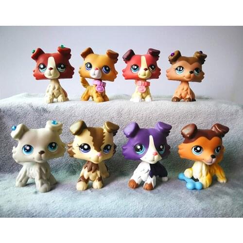 Collie Set 58 2452 1262 893 1676 363 2210 1542 Puppy Lot with Accessories Lot Bows Collection Toy Figure Girls Boys Gift 8 PCS