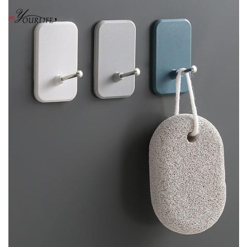 OYOURLIFE 2Pcs/set Stainless Steel Wall Hook Self Adhesive Coat Bag Key Hanger Family Kitchen Bathroom Organizers Wall Hanger