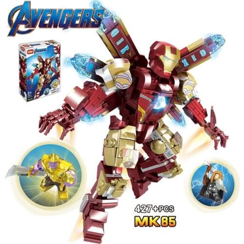 New Marvel The Avengers Superhero Model Building Blocks Classic Movie Hulk Iron Man Mecha High-Tech Diy Brick Toys For Kids