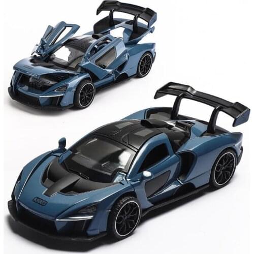 New McLaren Senna Simulation 1/32 Alloy Model Metal Vehicle Sound And Light Pull Back Toys Car Toys Gifts For Childrens