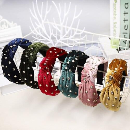 Charm Wood Fashion Women Solid Color Headband Sweet Pearl Turban Hairband Lovely Girls Hair Accessories Female Gifts