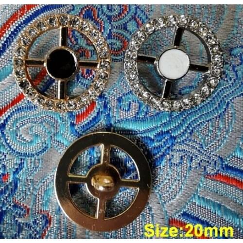 Wholesale 10 pcs High-grade Metal Alloy Rhinestones Clothing Overcoat Jacket Buttons Coat Sweater Button Size 20mm Free shipping
