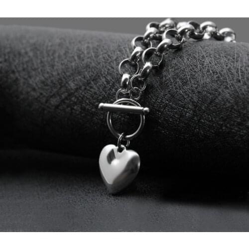 Titanium steel pendant necklace stainless steel jewelry with chain love heart-shaped simple female girlfriend accessories