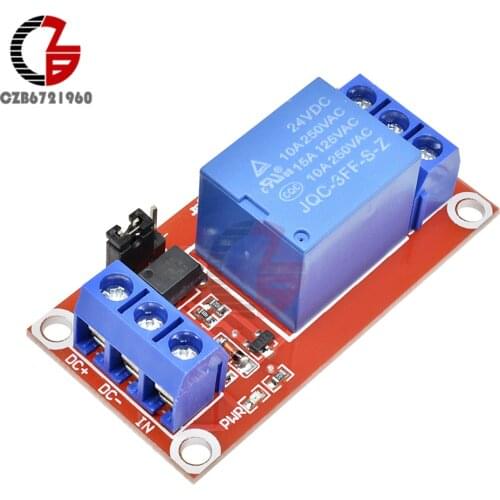 DC 24V 1 Channel Relay Module Board Shield with Optocoupler Isolation High and Low Level Trigger Switch Power Module For Arduino