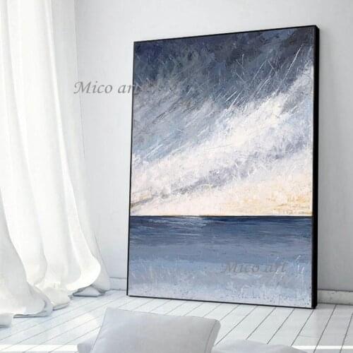 Heavy Texture Oil Painting Thick Acrylic Wall Canvas Art Picture Paintings Seascape Unframed Handmade Cheap Wall Decor Art