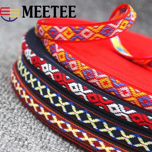 20Meters Polyester Jacquard Webbings 12mm Backpack Pet Strap Webbing Ribbon Hats Decorative Fabric Sewing Tape Bias Accessories