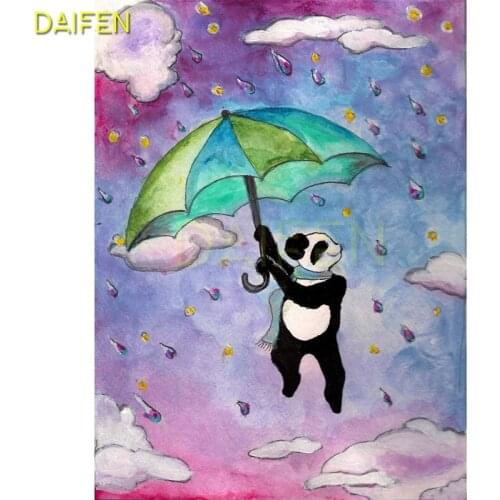 Full Square Diamond embroidery Cartoon panda scarf Full Round Diamond painting Cross stitch Umbrella rain DIY 3D Diamond mosaic