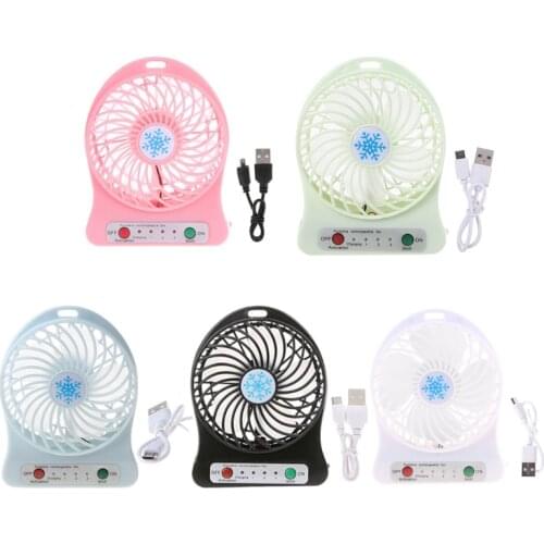 HOT SALE Portable LED Light Fan Air Cooler Mini Desk USB Fan Third Wind USB Fan