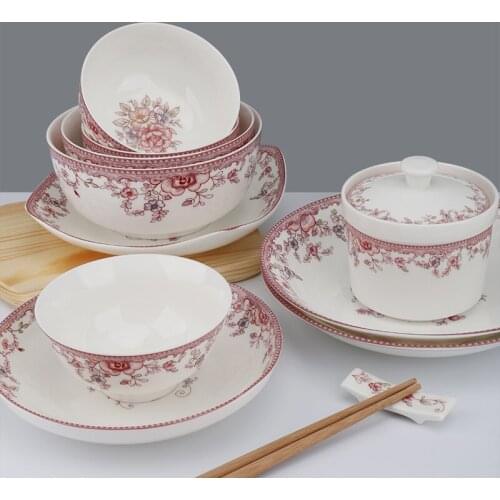 Glazed ceramic bowl Steamed Rice romantic bone health of Chinese household bowl dish