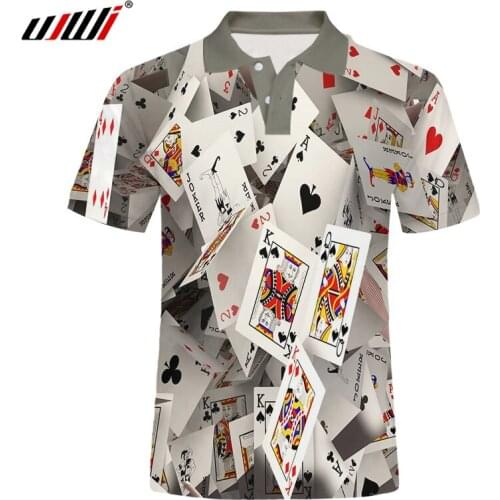 UJWI Brand 3D Printed Polo Shirt Gambling Poker Cards Men 2020 New Arrival Shirts For Man Fit Fashion Mens Shirts Tops