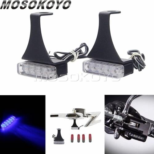 Universal Mini LED Turn Signal Light w/ Bracket Holder for Harley Chopper Custom Triumph XS650 Cafe Racer Blinker Front Flasher