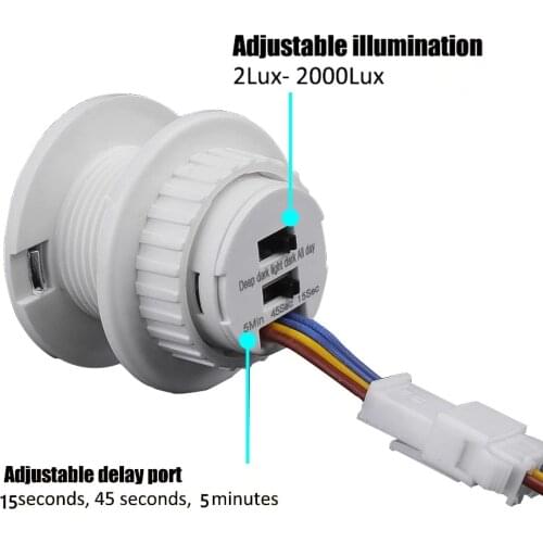 LED PIR Adjustable Delay Human Body Infrared Detector IR Infrared Motion Sensor Light Switch for Home AC 85V-AC 265V