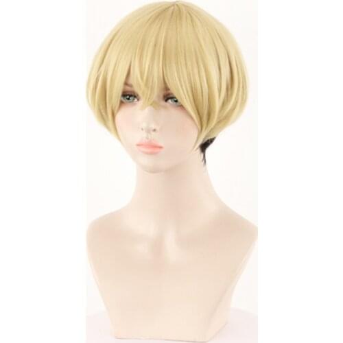 Tokyo Revengers Chifuyu Matsuno Wigs Short Blond Black Heat Resistant Synthetic Hair Carnival Party Cosplay Wig + Wig Cap